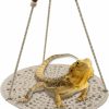 Small Animal Abustle pig | Reptile Hammock Swing Hanging Bed, Cotton Lizard Hanging Bed,Funny Cute Lizard Swing Toy,Pet Habitat Shelter,Reptile Summer Bed For Gecko Lizard,Bearded Dragon Bird Parrot (Off-White)