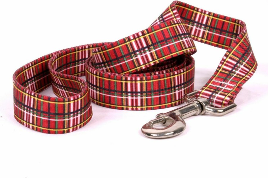 Small Animal Yellow Dog Design | Yellow Dog Design Standard Lead, Tartan Red, 1\" X 60\" (5 Ft.)