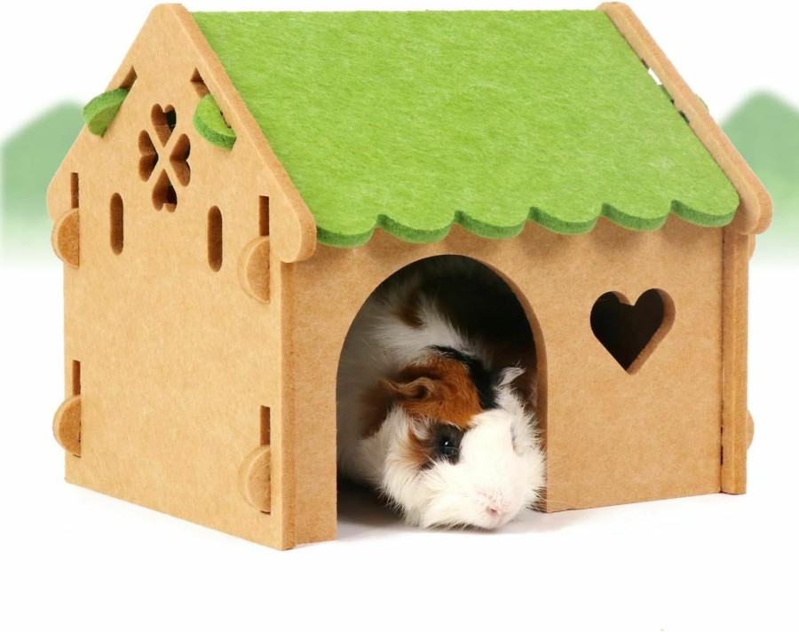 Small Animal YKD | Ykd Guinea Pig House, Felt Cloth Guinea Pig Hideout Hut With Cave Stairs, Small Animal Hideout For Chinchilla Guinea Pig Bunny Playing Sleeping Hiding (Medium)