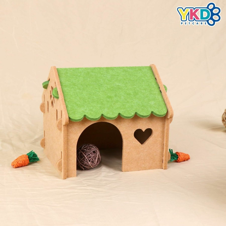 Small Animal YKD | Ykd Guinea Pig House, Felt Cloth Guinea Pig Hideout Hut With Cave Stairs, Small Animal Hideout For Chinchilla Guinea Pig Bunny Playing Sleeping Hiding (Medium)