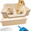 Small Animal BNOSDM | Bnosdm Large Rabbit Litter Box Deep Rabbit Toilet Bunny Potty Training Litter Box With Tray Corner Small Animal Litter Pan For Adult Rabbits Chinchillas Ferrets Galesaurs (Blue)