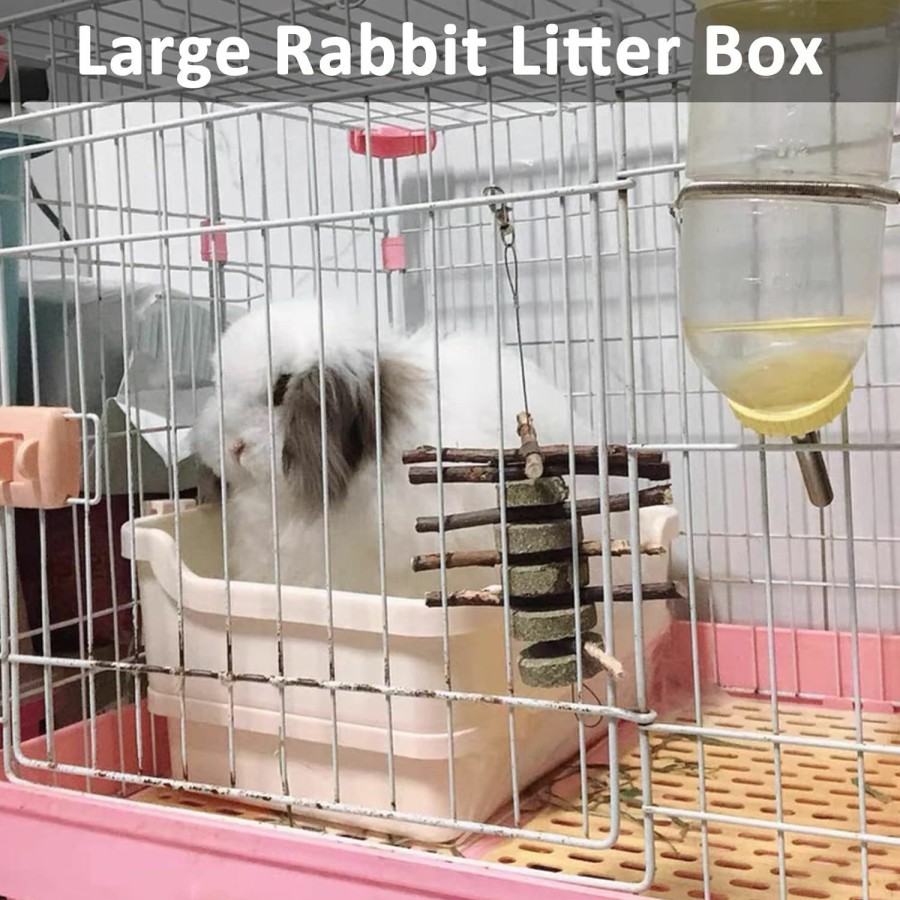 Small Animal BNOSDM | Bnosdm Large Rabbit Litter Box Deep Rabbit Toilet Bunny Potty Training Litter Box With Tray Corner Small Animal Litter Pan For Adult Rabbits Chinchillas Ferrets Galesaurs (Blue)