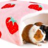 Small Animal ONEJU | Oneju Foldable Guinea Pig Hideout, Guinea Pig Tunnel, Rabbit Tunnel, Guinea Pig Cage Accessories For Guinea Pig, Bunny, Hamster, Chinchilla, Ferret, Rabbit And Other Small Pets - Strawberry Pattern