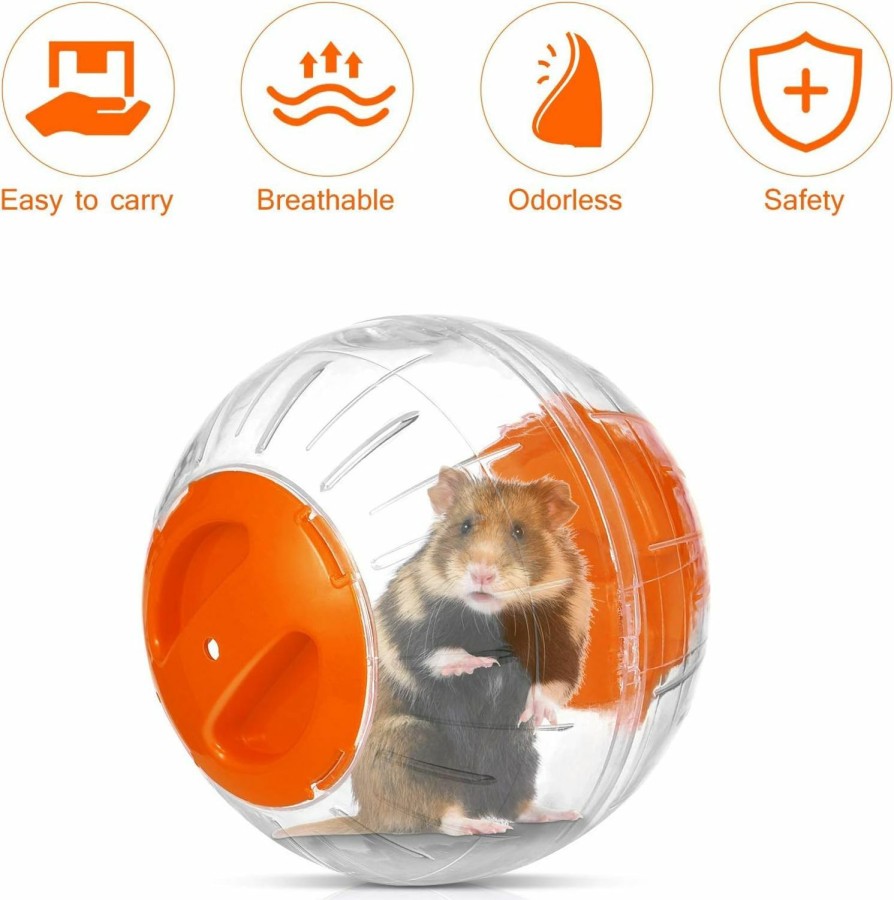 Small Animal CHUQIANTONG | Hamster Exercise Ball Silent Hamster Wheel Small Animals Transparent Ball For Dwar Rat Relieves Boredom And Increases Activity (4.8 Inch, Clear)