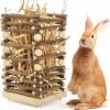 Small Animal Eorbow | Eorbow Wood Rabbit Hay Feeder, Hanging Grass Holder With 2 Hooks, Small Animals Feeding Hay Manager For Cage, Bunny Hay Feeder Rack For Chinchilla Guinea Pig Hamster Gerbil