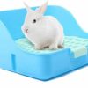 Small Animal Md trade | Rabbit Litter Box Toilet, Plastic Square Cage Box Potty Trainer Corner Litter Bedding Box Pet Pan For Small Animals, Rabbits, Guinea Pigs, Chinchilla, Ferret, Galesaur(Blue)