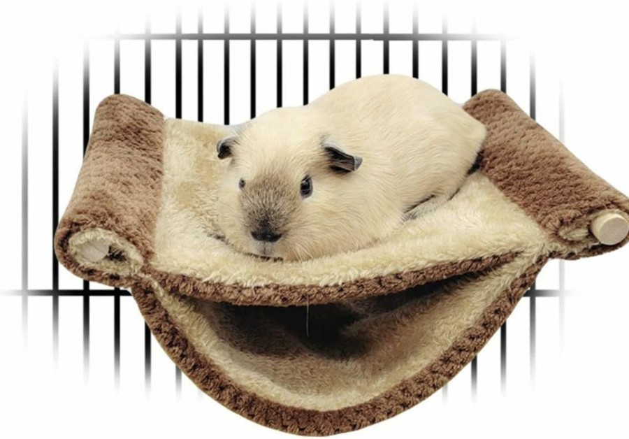 Small Animal Oncpcare | Oncpcare Fleece Rat Hammock Warm Guinea Pig Sleep Bed Chinchilla Cage Play Platform With Warm Fleece For Hamster Mice, Brown