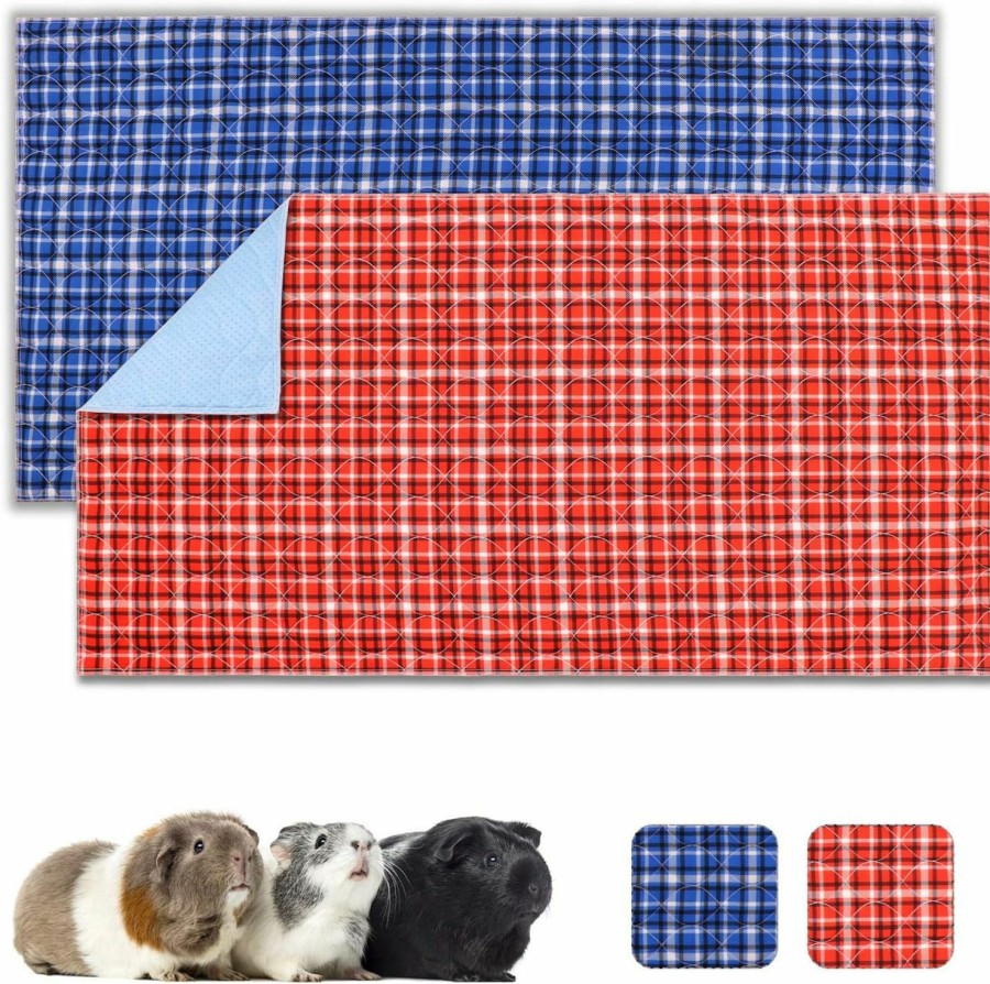 Small Animal Stpiatue | Stpiatue 2 Pcs Guinea Pig Bedding,Guinea Pig Cage Liner,Washable Pee Pads Fast Absorbent Waterproof Reusable Non-Slip Guinea Pig Cage Liners(24\"X47\")