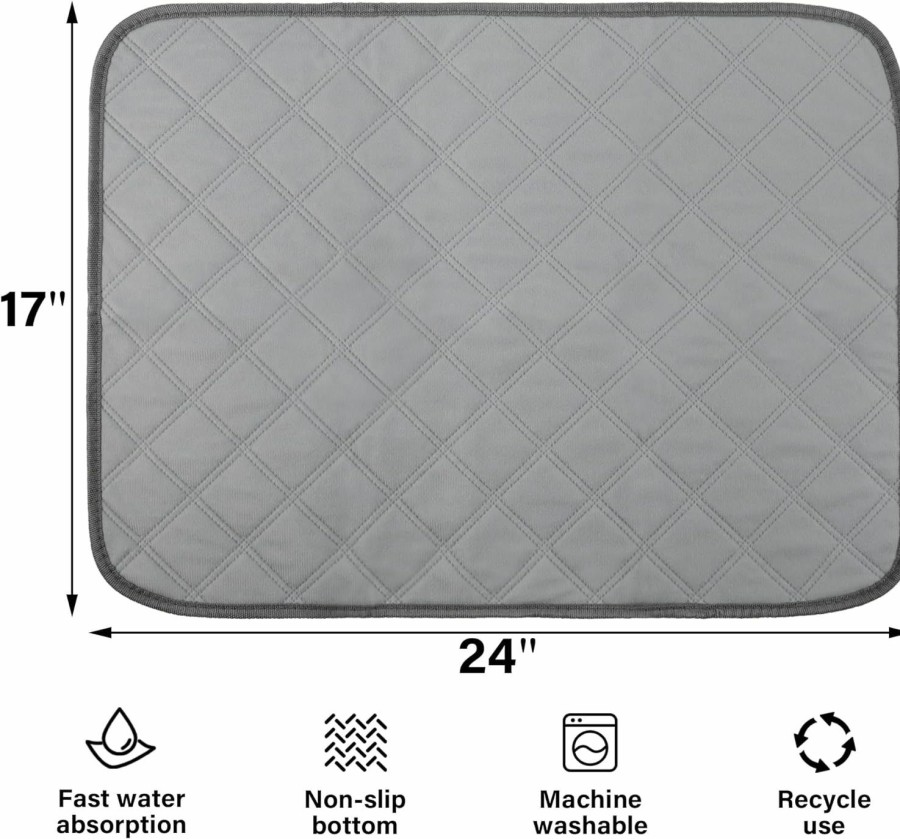 Small Animal DR.DUDU | Dr.Dudu 2 Pcs Guinea Pig Cage Liner, Washable Guinea Pig Bedding, Reusable Super Absorbent Waterproof Small Animal Mats & Non-Slip Pee Pads For Hamster Rabbit Hedgehog Gerbil 24\"X17\" (Dark Gray)