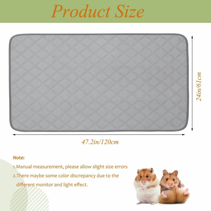 Small Animal Petlex | Petlex Guinea Pig Cage Liners 47\"X24\" 2 Pack, Washable Guinea Pig Pee Pads, Reusable Super Absorbent Waterproof Non Slip Guinea Pig Bedding For Small Animals Rabbit Hamster Ferrets Puppy