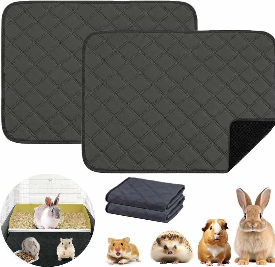 Small Animal HERCOCCI | Hercocci Guinea Pig Fleece Cage Liners, Super Absorbent Reusable & Washable Guinea Pig Pee Pads Bedding For Rabbit Chinchilla Hedgehog Gerbil Hamster (2 Pack - 23.6'' X 17.7'')