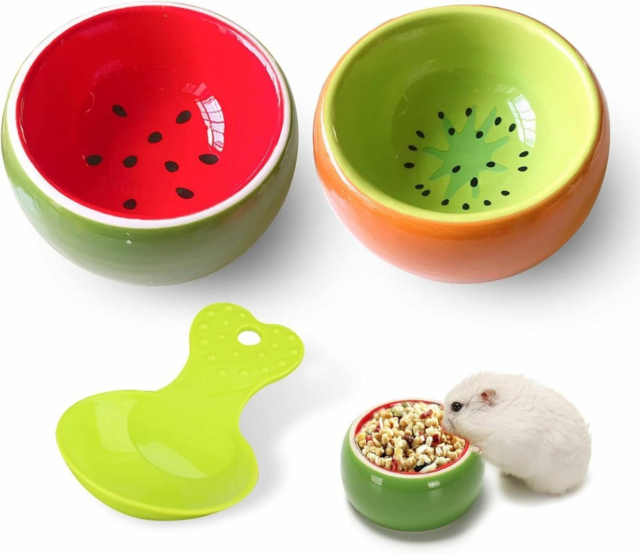 Small Animal KRIZJUES | Hamster Bowls 3 Pack Dwarf Hamster Food Bowl Prevent Chewing Hamster Feeding Bowl Guinea Pig Hamster Water Rat Bowl Small Animal Food Dish For Syrian Rabbit Gerbil Chichilla Hedgehog Sugar Glider