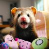 Small Animal Fun & Fur | Ferret Toys 9 Pack & Ferret Cage Accessories And Travel Pouch - Ferret Accessories, Ferret Tunnel, Ferret Ball - Ferret Bed, Ferret Stuff - Ferret Gifts For Ferret Lovers - Ferret Chew Toys & Squeaky