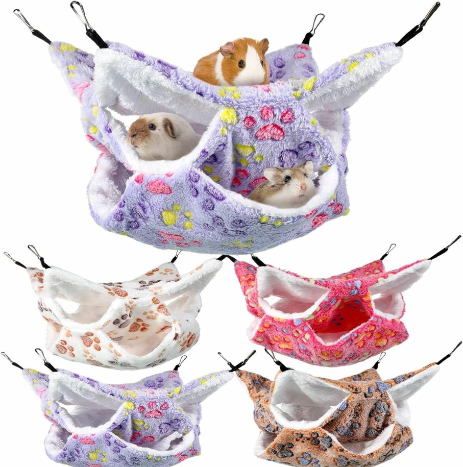 Small Animal Cunno | Cunno 4 Pcs Guinea Pig Rat Hanging Hammock 3 Tier Small Animals Hanging Sleeping Bed Pet Hanging Cage Accessories Bedding Cage For Chinchilla Ferrets Sugar Glider Squirrel Reptiles Hideout Playing