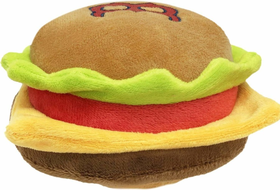 Small Animal Pets First | Pets First Plush Dog Toys - Stadium Theme Snacks - Cutest Plush Toy For Dogs & Cats With Inner Squeaker & Premium Embroidery Of Baseball Team Name/Logo. Los Angeles Dodgers Cheese Burger Dog Toy