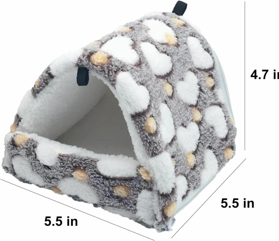 Small Animal ISMARTEN | 2 Pieces Small Pet Cage Hammock Guinea Pig Bed Hideout, Warm Rat Hammock Bed Bunkbed Sugar Glider Hammock Guinea Pig Cage Accessories Bedding For Squirrel Rat Hedgehog Chinchilla Nest Tent (Coffee)