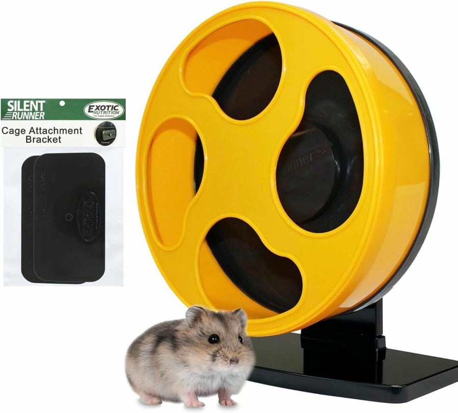 Small Animal Exotic Nutrition | Silent Runner Wheel - 9\" Regular - Exercise Wheel (Yellow)