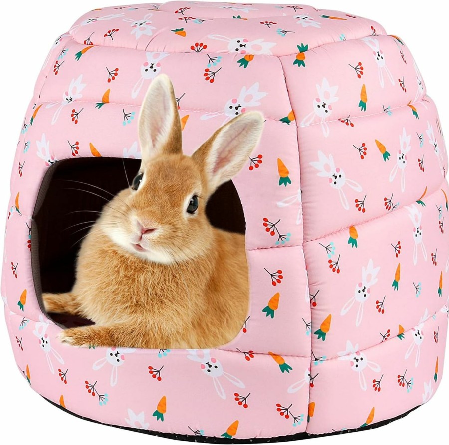 Small Animal YUEPET | Yuepet Large Rabbit Bed House Foldable Winter Warm Bunny Hideout Cave For Guinea Pig Hamster Squirrel Ferret Hedgehog Chinchilla Cozy Cage Accessories