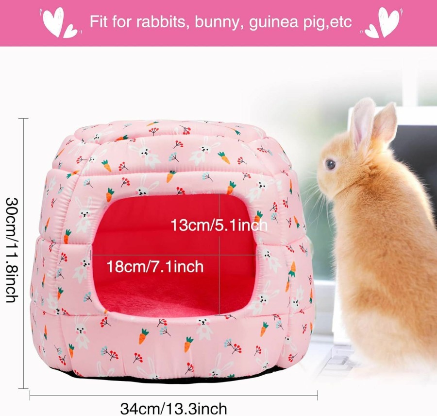 Small Animal YUEPET | Yuepet Large Rabbit Bed House Foldable Winter Warm Bunny Hideout Cave For Guinea Pig Hamster Squirrel Ferret Hedgehog Chinchilla Cozy Cage Accessories