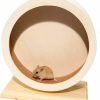 Small Animal antiai | Antiai Hamster Wooden Silent Wheel, Small Animal Exercise Wheel Accessories, Quiet Spinner Hamster Running Wheels Prevent Depression Toys For Hamsters, Gerbils, Mice And Other Small Pets (S)