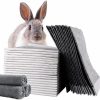 Small Animal Tfwadmx | Tfwadmx 100 Pcs Rabbit Pee Pads Guinea Pig Super Absorbent Cage Liners Bunny Disposable Black Carbon Diapers Small Animal Training Accessories With Quick-Dry Surface For Chinchilla Ferret Hamster