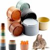 Small Animal Jokupey | 8 Pcs Stacking Cups For Rabbit, Multi-Size Reusable Rabbit Supplies, Color Round Rabbit Dispenser For Food, Water, Bathing