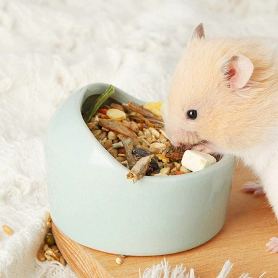 Small Animal POPETPOP | Popetpop Ceramic Hamster Feeding Bowls, Anti-Bite Small Animal Food Bowl Water Feeder For Rabbit Hedgehog Guinea-Pig Gerbil Squirrel Reptiles (Random Color)