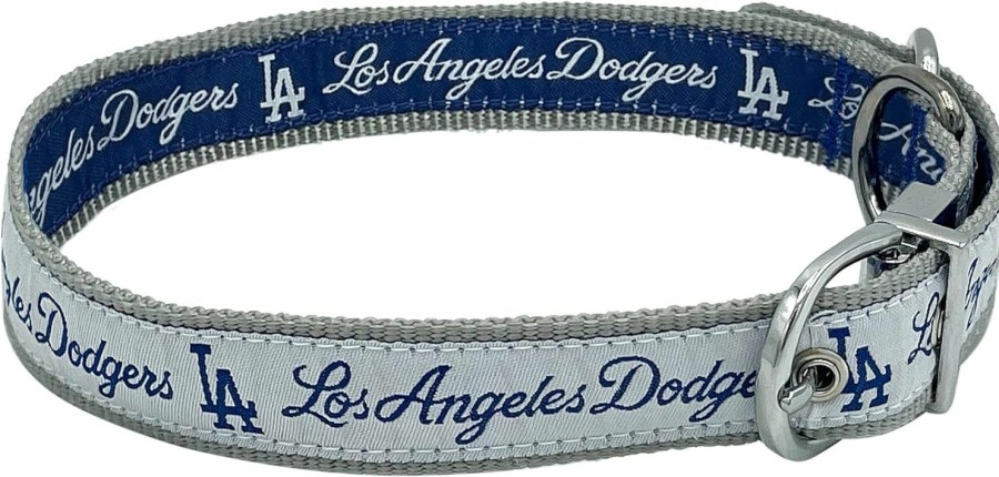 Small Animal Pets First | Pets First Los Angeles Dodgers Reversible Mlb Dog Collar. Premium Home & Away 2-Sided Pet Collar Adjustable With Metal Buckle. Your Favorite Baseball Team A Unique Design On Each Side, Lad-3280-Md, M