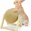 Small Animal Fhiny | Fhiny Rabbit Scratch Toy, Natural Solid Wood Sisal Scratching Ball For Indoor Kittens, Claws Scratching Ball For Kitten Bunny Guinea Pig Chinchilla Ferret Or Other Small Animals (Small)