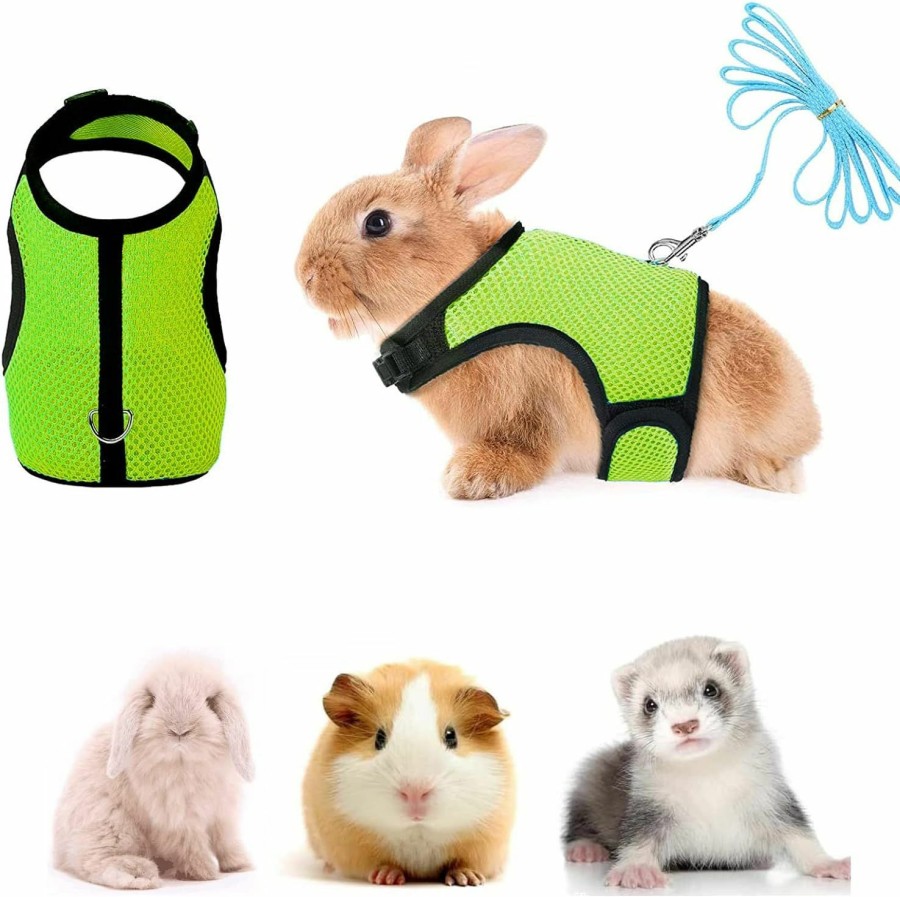 Small Animal YuanYouTong | Yuanyoutong Bunny Rabbits Harness And Leash Adjustable Mesh Vest Harness And Leash Set For Guinea Pig, Hamster, Ferret, Cat, Rat, Kitten, Small Dog, Kitten, Puppy And Small Pets (Size:M)