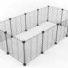 Small Animal Tespo | Tespo Pet Playpen, Small Animal Cage Indoor Portable Metal Wire Yd Fence For Small Animals, Guinea Pigs, Rabbits Kennel Crate Fence Tent, Black, (12Panels)