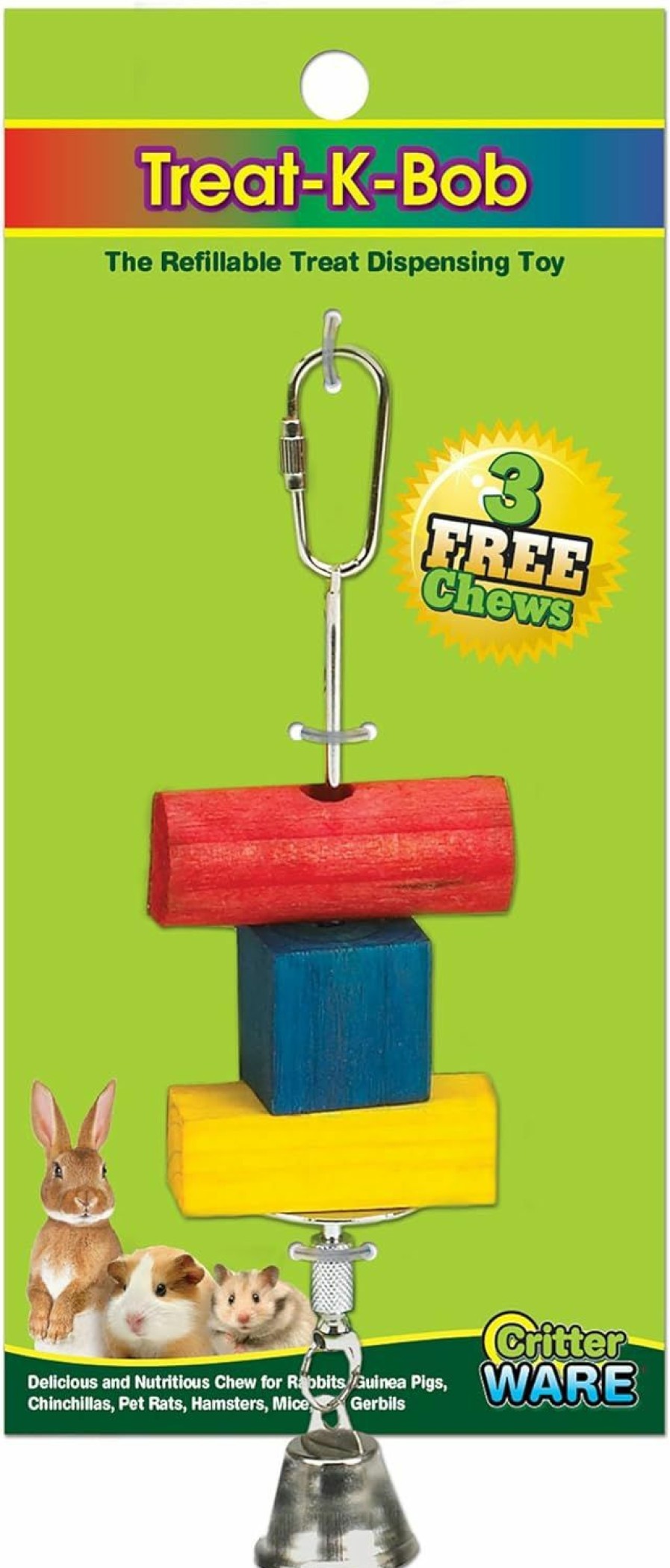 Small Animal Ware Manufacturing | Ware Manufacturing Wood Treat-K-Bob Small Pet Treat Dispenser