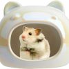 Small Animal Mairuker | Hamster House Hideout Ceramics, Mairuker Small Animal Pet Squirrel Hedgehog Chinchilla Nest Hamster Cage Accessories, Bear Shap Cave House Cozy Bed For Gerbils Hamsters Mice Small Animals