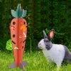 Small Animal PEUTIER | Peutier Rabbit Food Dispenser Toy, Wooden Rabbit Toy Carrot With Holes & Grooves For Vegetable Fruit Interactive Foraging Toy Bunny Hay Feeder Rack Holder Decor For Hamster, Guinea Pig, Small Pet