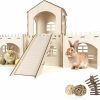 Small Animal Cour Pets | Cour Pets Large Rabbit Castle & Chew Toys - Set Of Wooden Rabbit Hideout With 3 Chew Toys & Staircase, Bunny Castle, Set Of 4 Wood Rabbit Houses, Rabbit Houses And Hideouts, Guinea Pig & Bunny Hideout