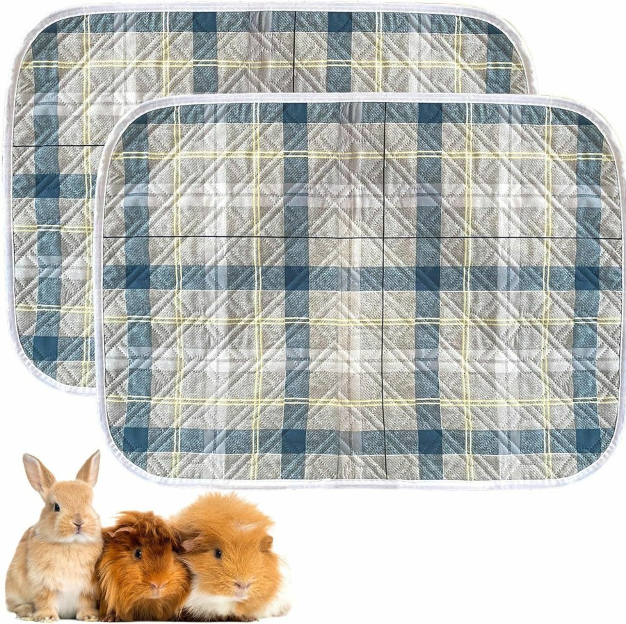 Small Animal RMNHPTK | Rmnhptk Guinea Pig Cage Liner, 2 Pack Guinea Pig Bedding Washable Guinea Pig Pee Pads Rabbit Cage Liners Reusable Pet Mat Super Absorbent Waterproof Anti Slip Pet Pee Pad (27.5\"X19.5\", Camel)