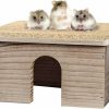 Small Animal GIRVEM | Guinea Pigs Wood House With Window, Small Animals Hut Hideout, Natural Habitat Cage For Guinea Pigs, Hamsters, Chinchillas (Hut Hideout #02)