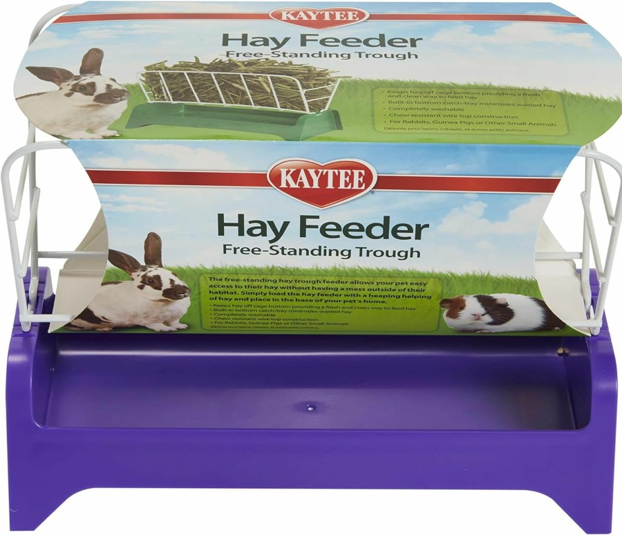 Small Animal Kaytee | Kaytee Free Standing Trough Hay Feeder Assorted 7 Inches