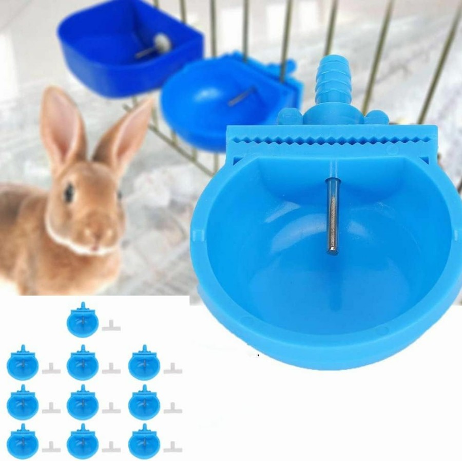 Small Animal TOPINCN | Topincn 10Pcs Rabbit Drinker Rabbit Water Feeder Bowl Small Animal Nipple Drinking Cup Feeding Water Bowl For Rabbit And Other Small Pet(Round Split Water Box)