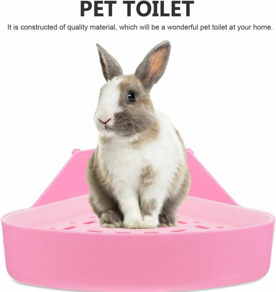 Small Animal POPETPOP | Popetpop Rabbit Litter Box, Bunny Litter Box Corner Toilet Box Corner Litter Pan Potty Trainer For Guinea Pigs, Chinchilla, Ferret, Galesaur, Small Animals (Yellow)