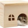 Small Animal Wontee | Hamster Wooden House Small Animals Hideout Home For Rat Mice Gerbil Mouse Rabbit Cage Play Hut (S)