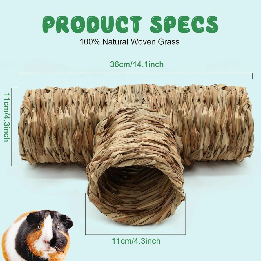 Small Animal BWOGUE | Bwogue Hamster Grass Tunnel Toy Nature'S Hideaway Guinea Pig Tunnels And Tubes Toys For Rats,Syrian Hamster,Ferrets,Guinea Pig,Chinchilla Hedgehog And Bunny