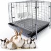 Small Animal HOMESTEAD | Homestead Bunny Cages With Tray - 24-Inch Easy-Clean Rabbit Cage With Enhanced Kit - Leg, Frame, & Urine Guard Included - Ideal & Secure Home For Rabbits, Ferrets, Hedgehogs