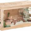 Small Animal MEWOOFUN | Mewoofun Wooden Hamster Cage Large Hamster Cage For Dwarf Hamsters Without Accessories (Front-Closing-33.7"L X17"W X 17"H)