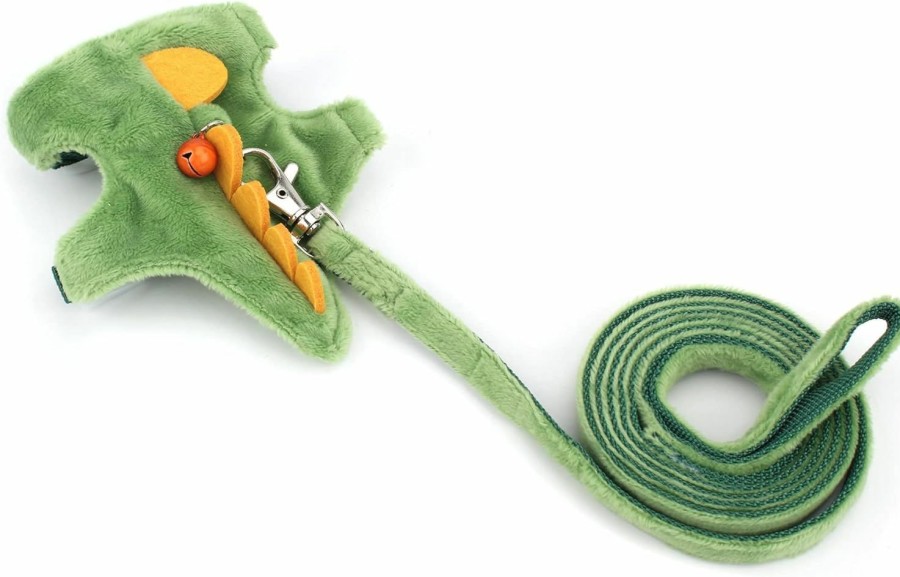 Small Animal Alfie | Alfie Pet - Delani Dinosaur Harness And Leash For Small Animals Like Guinea Pigs, Squirrel And Ferrets - Color: Green