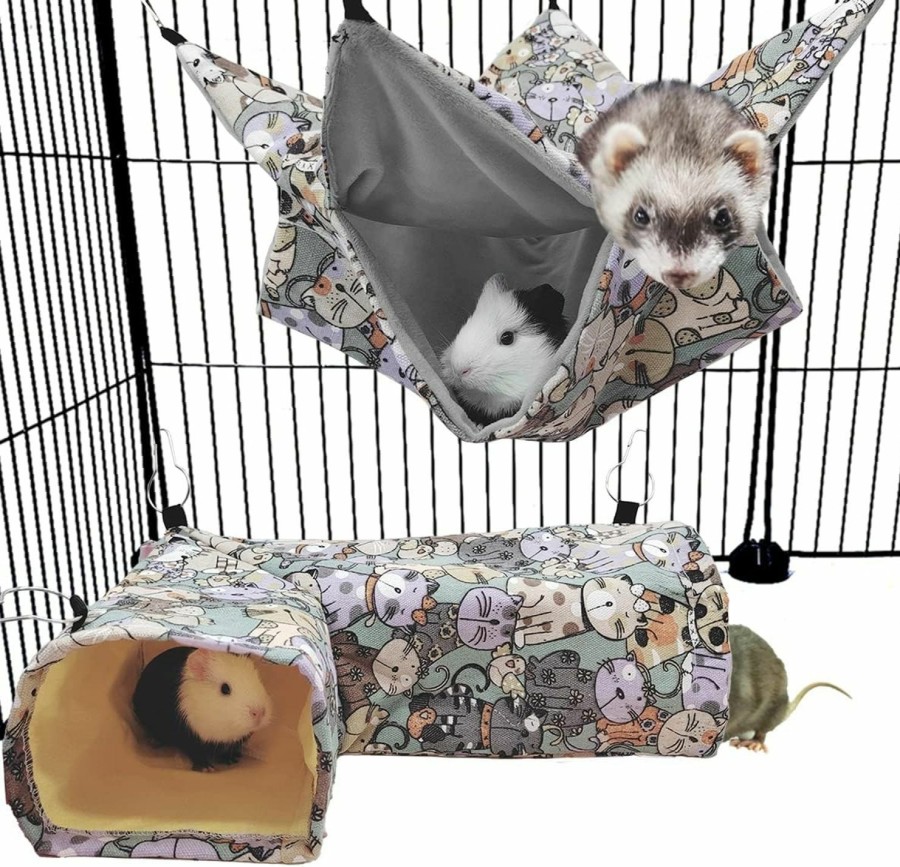 Small Animal EAEDMY | Eaedmy Guinea Pig Rat Ferret Hammock Hideout, Corner Tunnel, 14.2\"X 9.8\"X 4.3\", Suitable For Small Pets, Easy To Clean