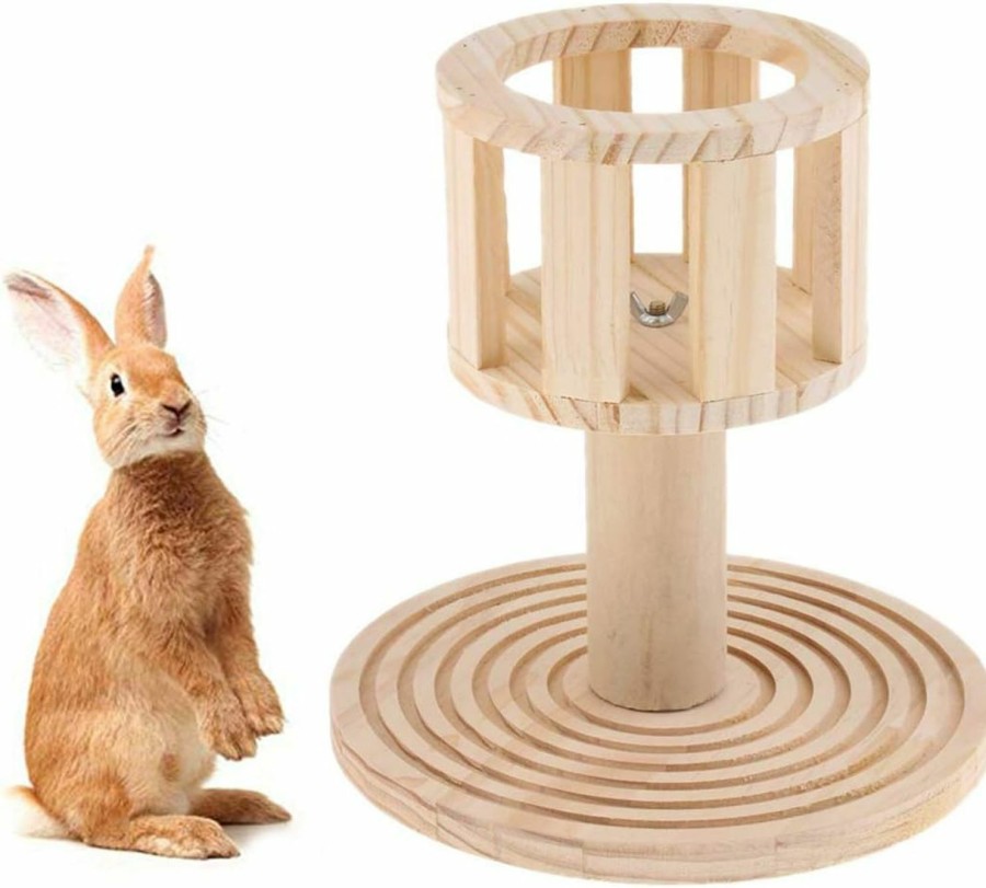 Small Animal Wontee | Rabbit Hay Manger Rack Multifunctional Wooden Food Feeder With Grinding Claw For Bunny Rabbits Chinchilla Guinea Pigs Small Animals (Hay Manger-B)