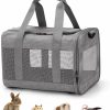 Small Animal kathson | Kathson Small Animal Carrier Bag, Guinea Pig Rabbit Travel Carrier Breathable Mesh Window Pet Portable Hand Bag For Hamster Bird Bunny Bearded Dragon Kitty And Etc (Grey With Black)