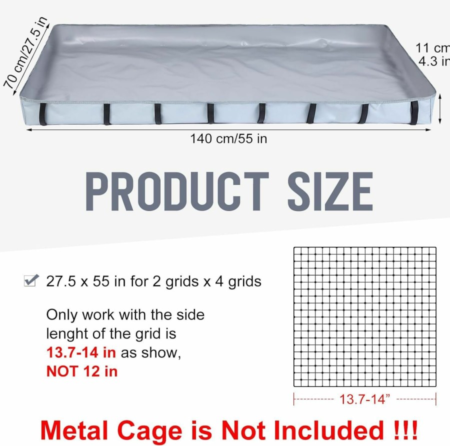 Small Animal BBTO | Bbto 2 Piece Guinea Pig Cage Bottom Tarp For C&C Cage Panel Waterproof Guinea Pig Cage Liners Base Washable Small Animal Cage Habitat Bedding For Ferret Rabbit, No Cage (Black,55 X 28 X 4 In)