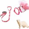 Small Animal pranovo | Ferret Harness And Leash Walking Vest Harness With Tutu Skirt Dress For Ferret Rat Hamster Small Pet Outdoor Vest